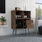 Tuhome Prunus Bar Cabinet, One Cabinet, Two Drawers, Mahogany/Black BGW7119 - alternate 5